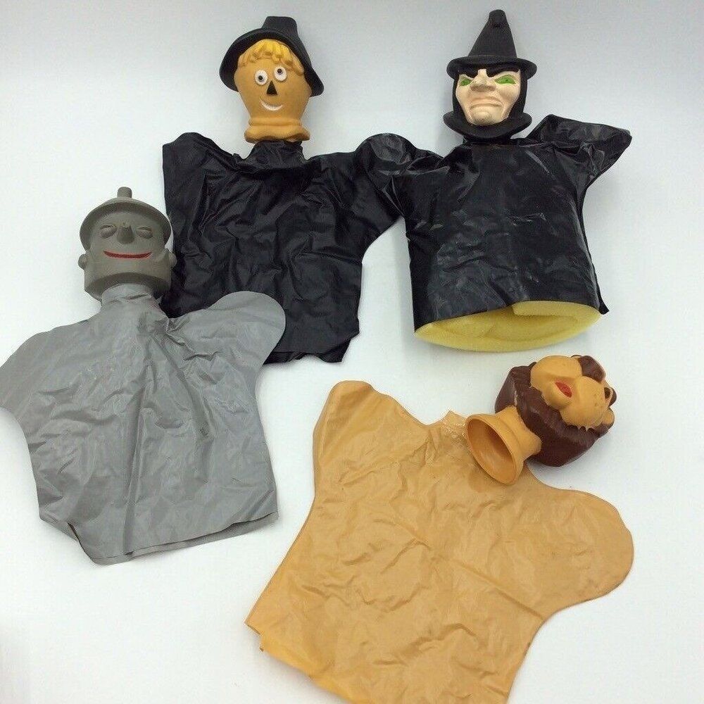 Vintage Wizard of Oz Warner Brothers Seven Arts Rubber Puppets Plastic Lot 4